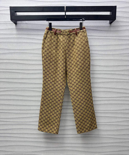 Jacquard straight trousers