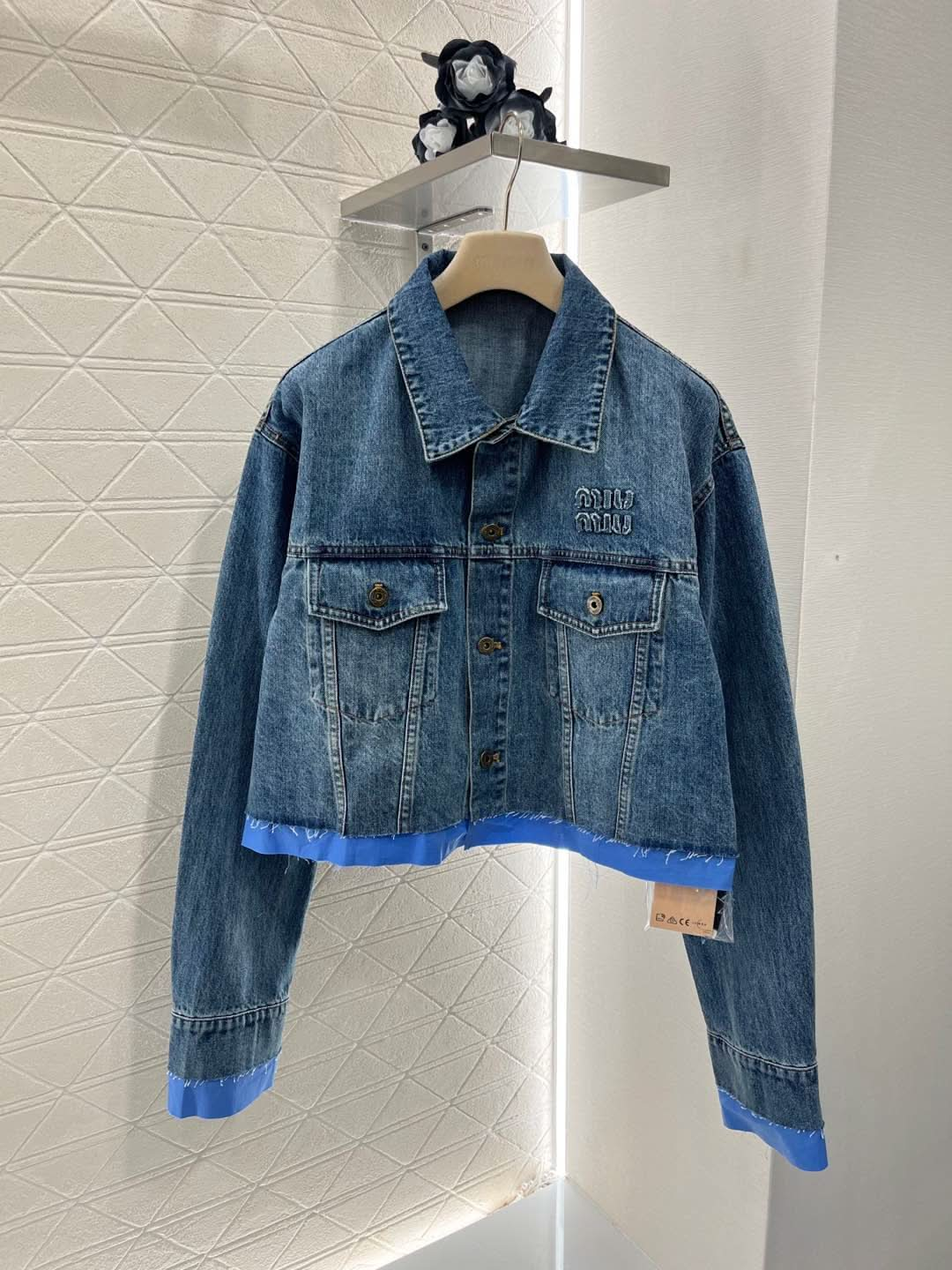 MIU-patchwork denim jacket - Silhouette Atelier 