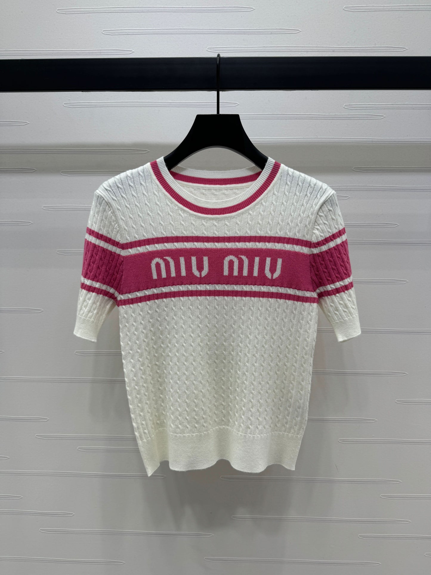 MIU-Color Block Striped Knit Short Sleeve - Silhouette Atelier 