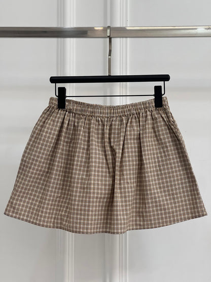 25SS Elegant Plaid Mini Skirt – Timeless Appeal