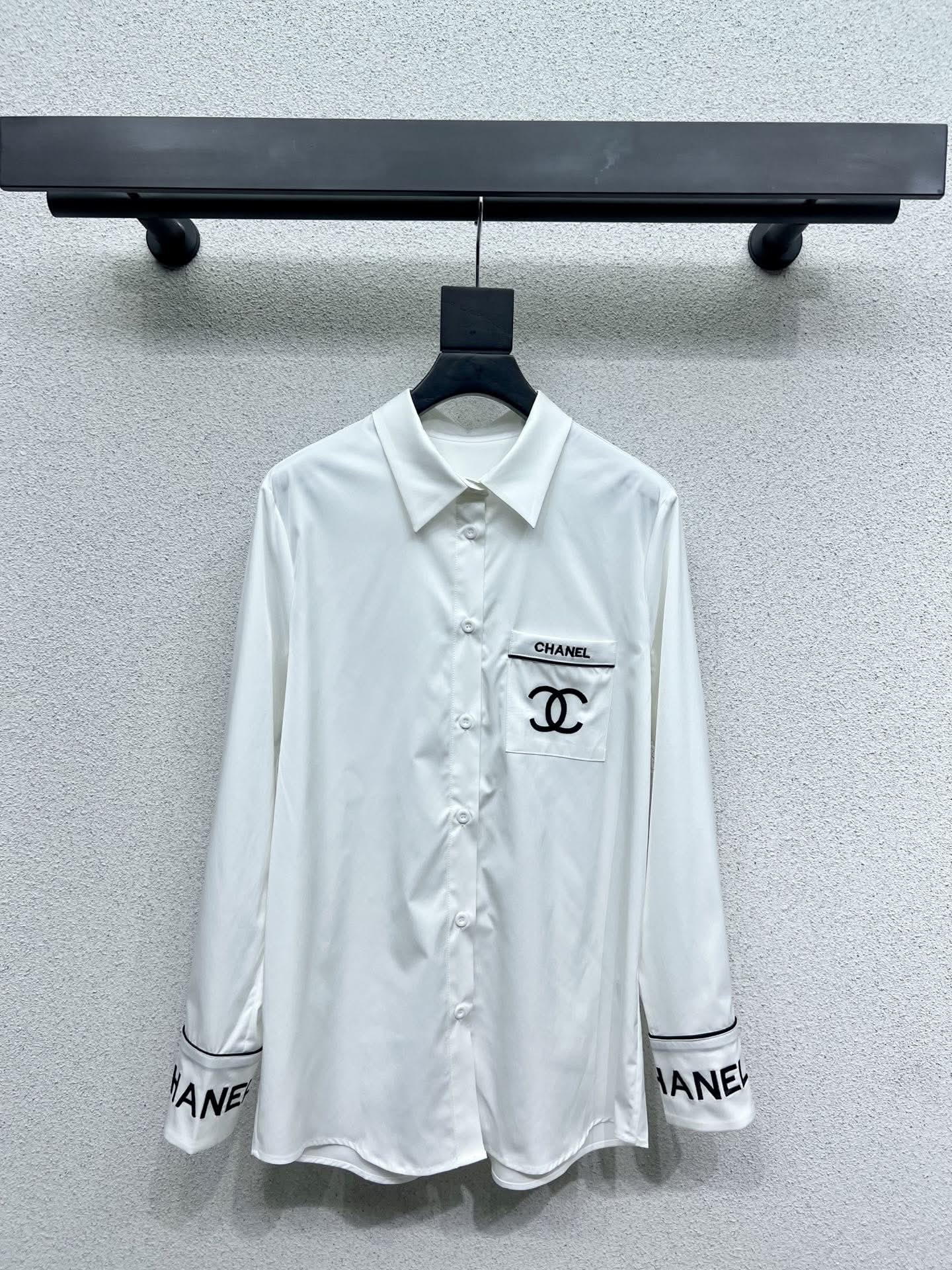 Chane-Embroidered Letter Shirt - Silhouette Atelier 