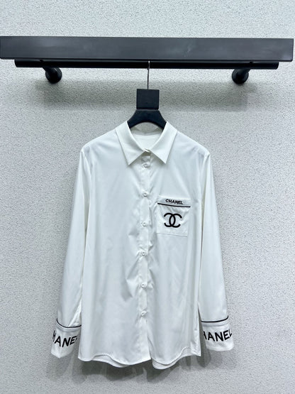 Chane-Embroidered Letter Shirt - Silhouette Atelier 