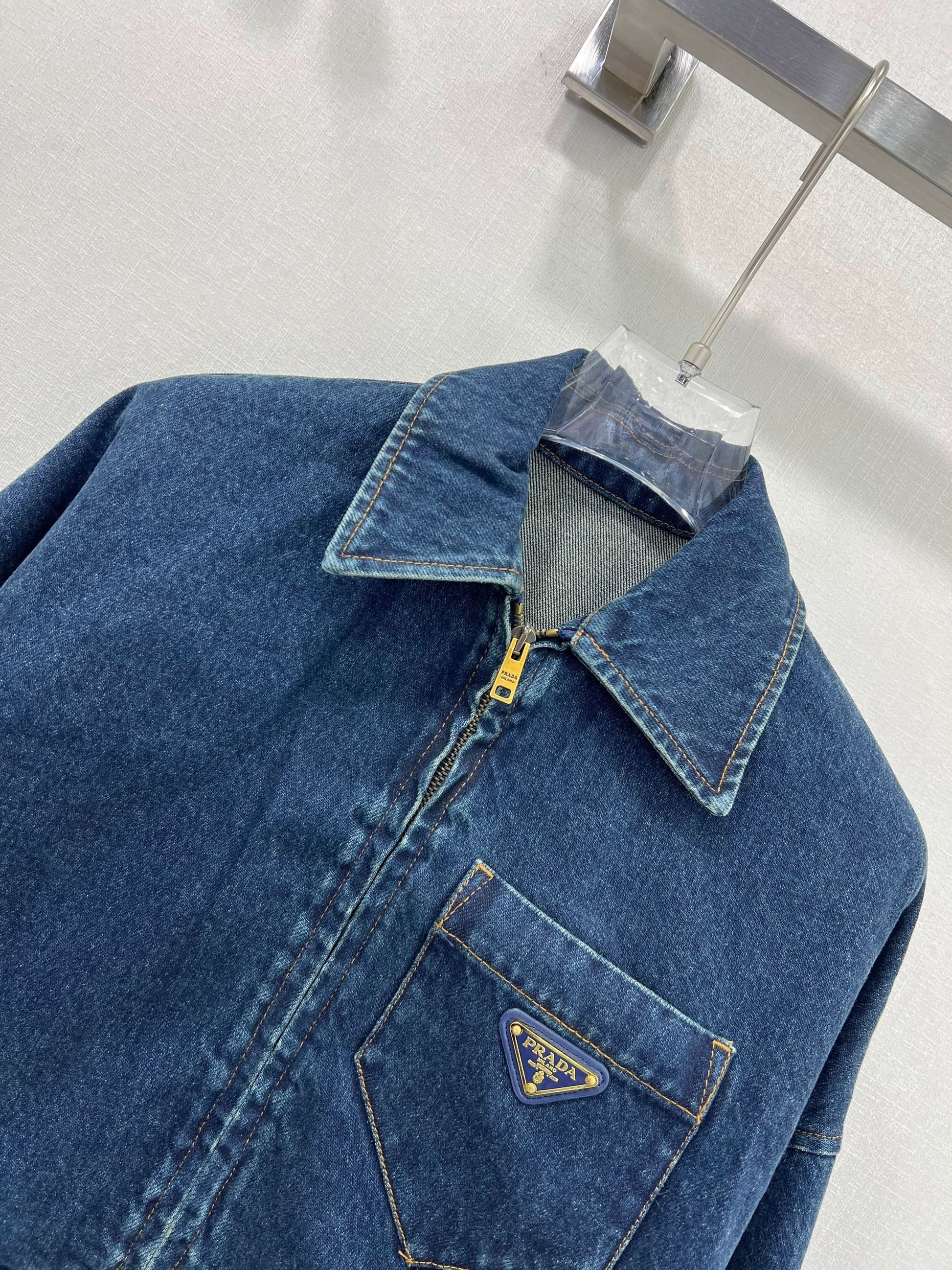 Prad-Lapel Zip Denim Jacket - Silhouette Atelier 