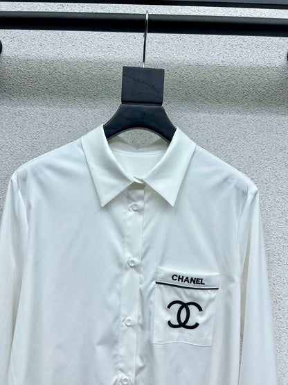 Chane-Embroidered Letter Shirt - Silhouette Atelier 