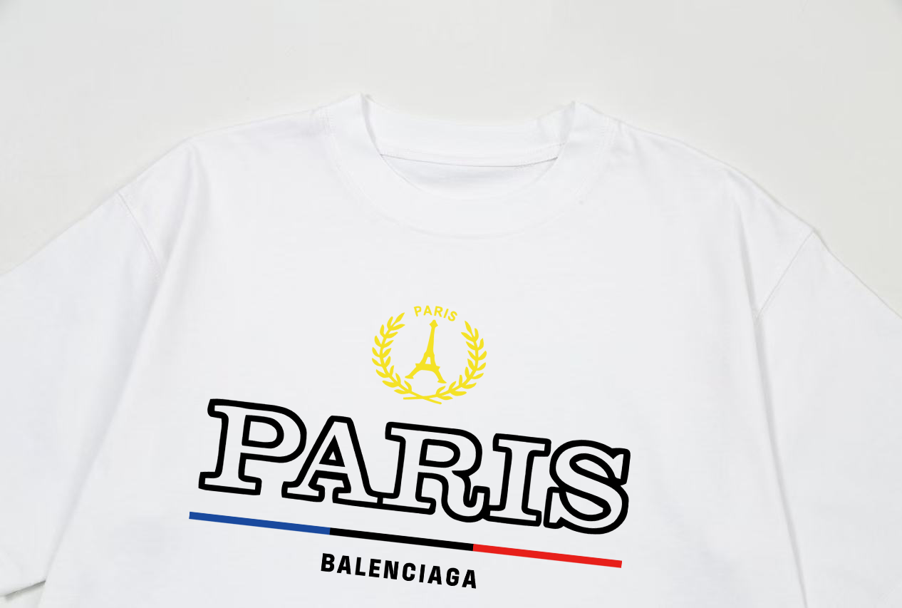 Balenciag-Wheat Ear Graffiti Letters Printed T-shirt