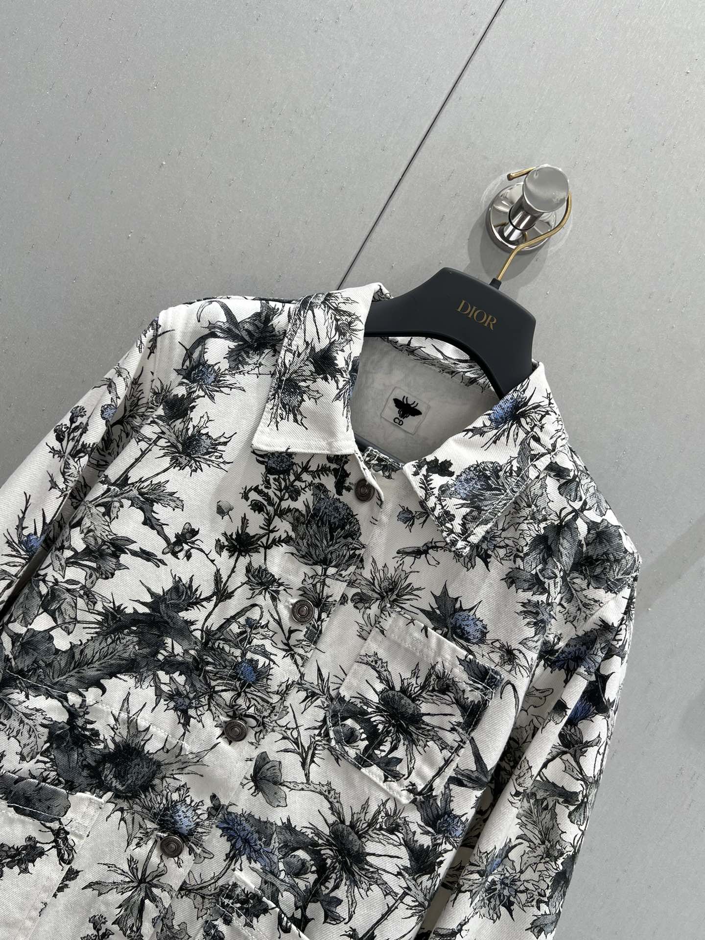 Floral print denim jacket-YY - Silhouette Atelier 