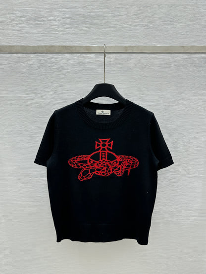 Crew neck knitted T-shirt