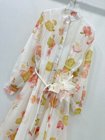 Palace style fashionable tulip 🌷flower print dress