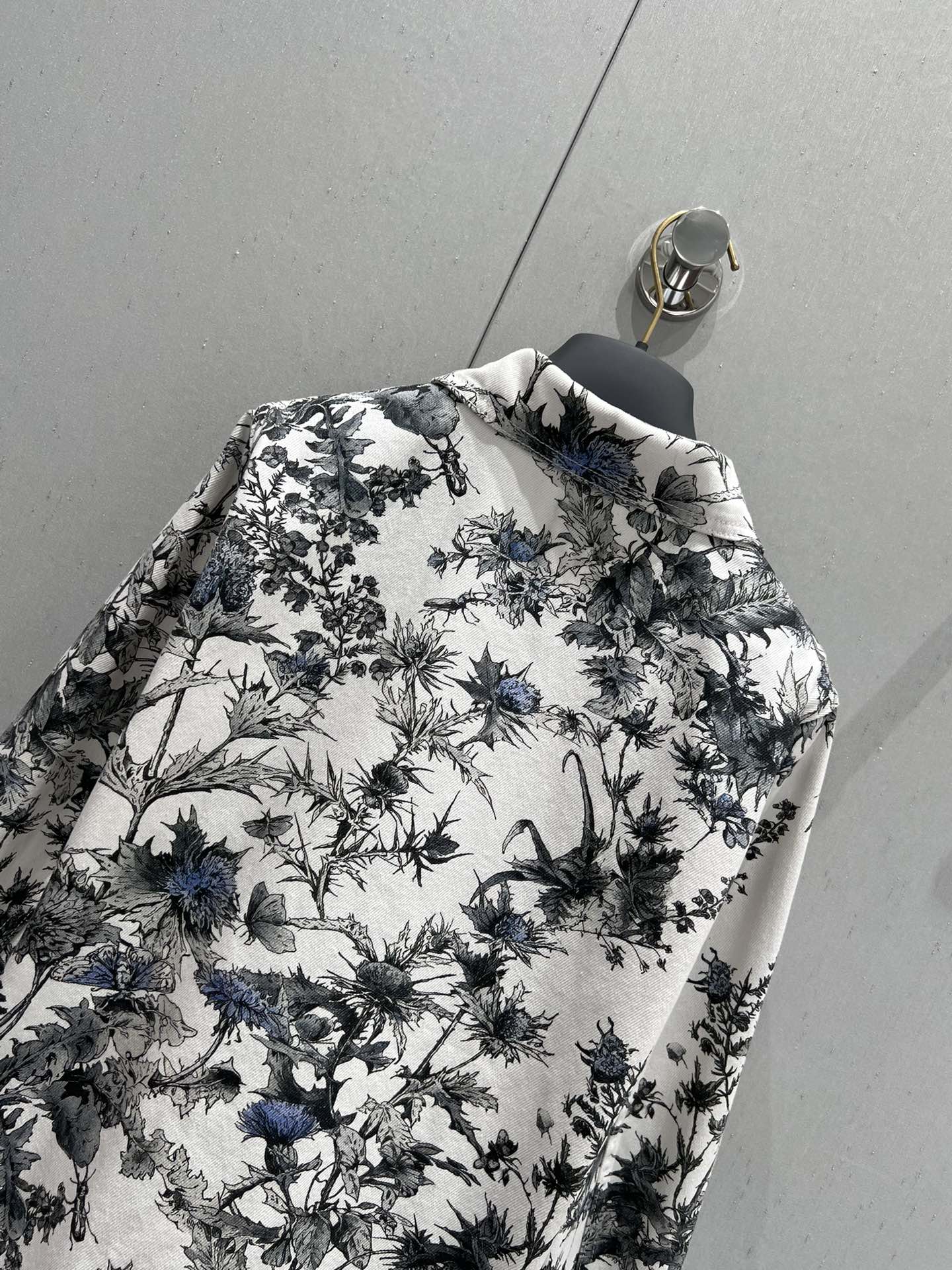 Floral print denim jacket-YY - Silhouette Atelier 