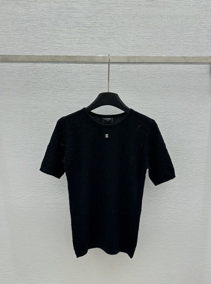 Hollow knit short sleeves