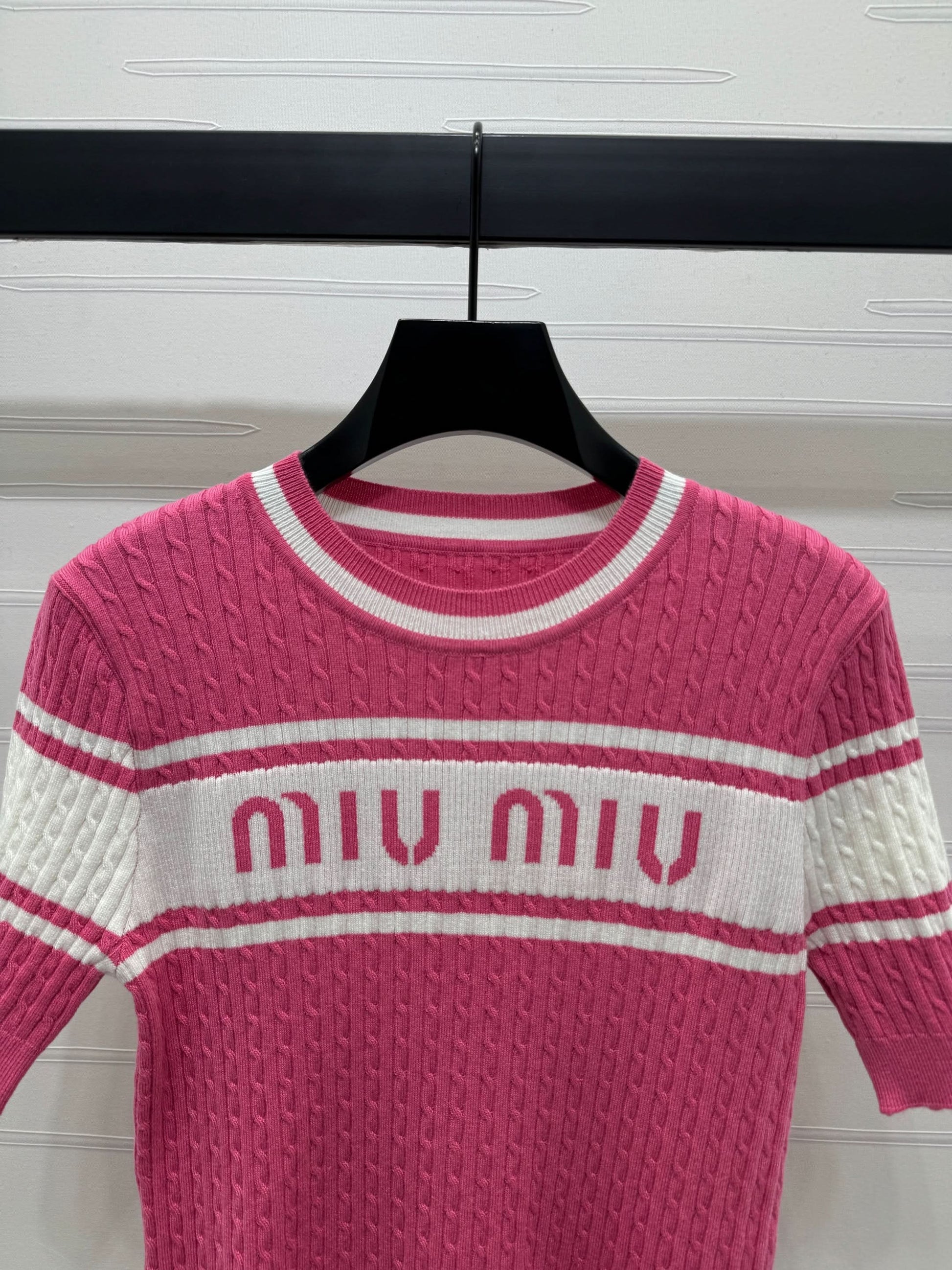 MIU-Color Block Striped Knit Short Sleeve - Silhouette Atelier 