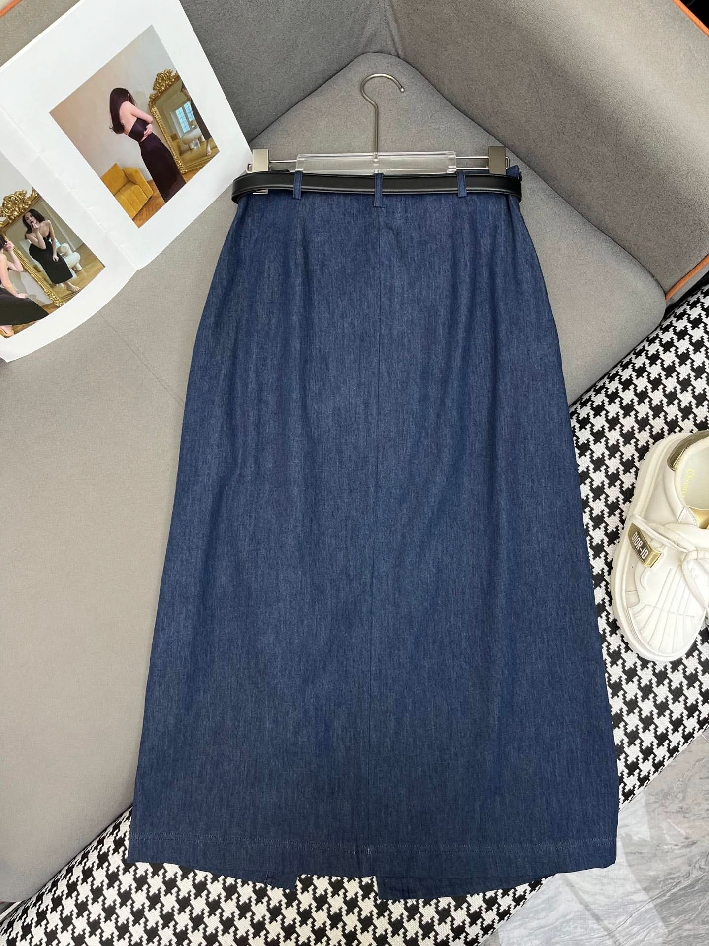 Prad-Denim Skirt - Silhouette Atelier 