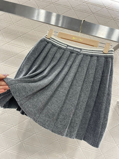 MIU-Knit Pleated Skirt - Silhouette Atelier 