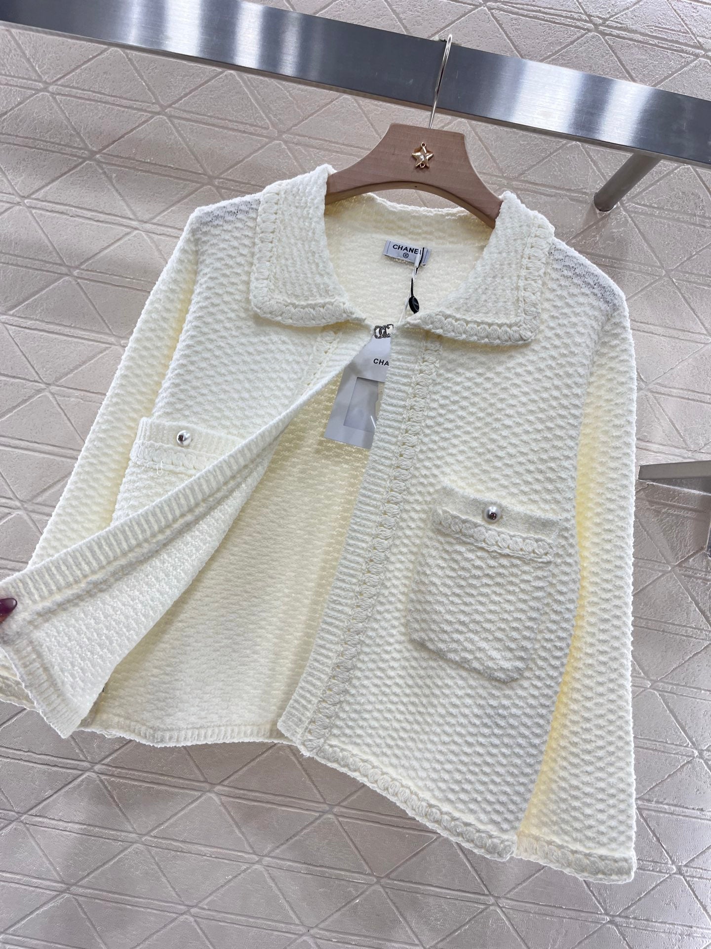 Lapel knitted cardigan