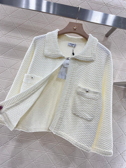 Lapel knitted cardigan