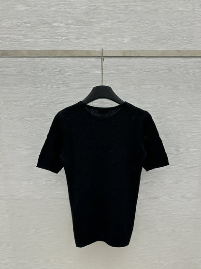 Hollow knit short sleeves