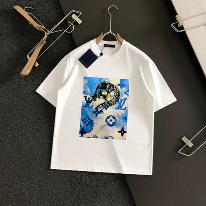 FG-Dragon and cloud print T-shirt - Silhouette Atelier 