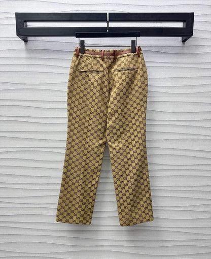 Jacquard straight trousers