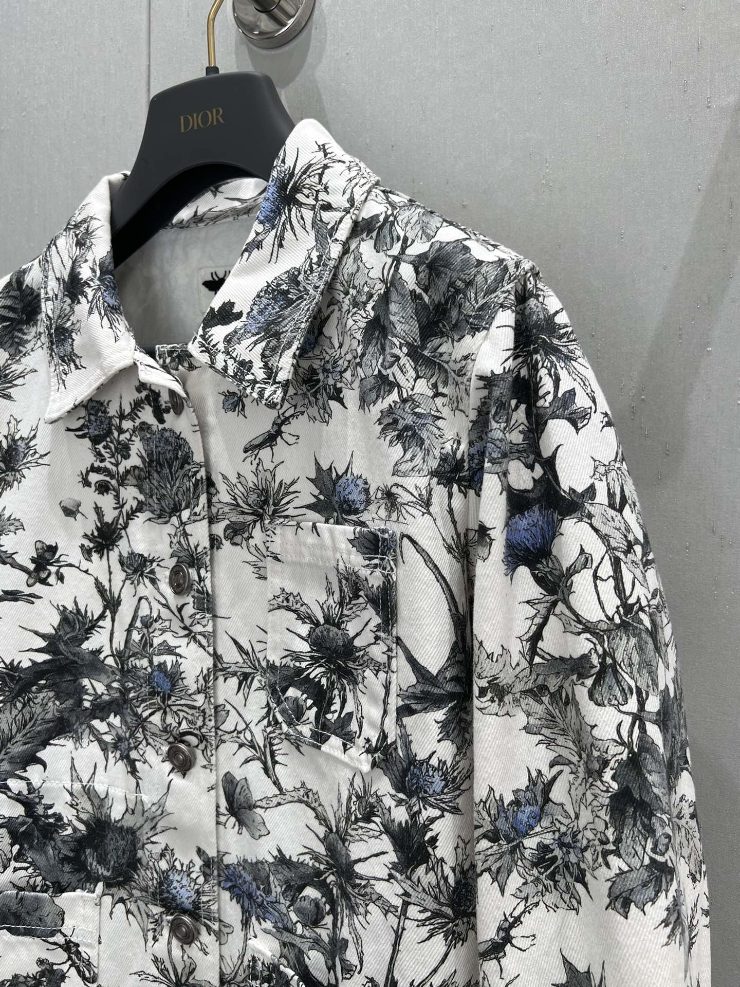 Floral print denim jacket-YY - Silhouette Atelier 