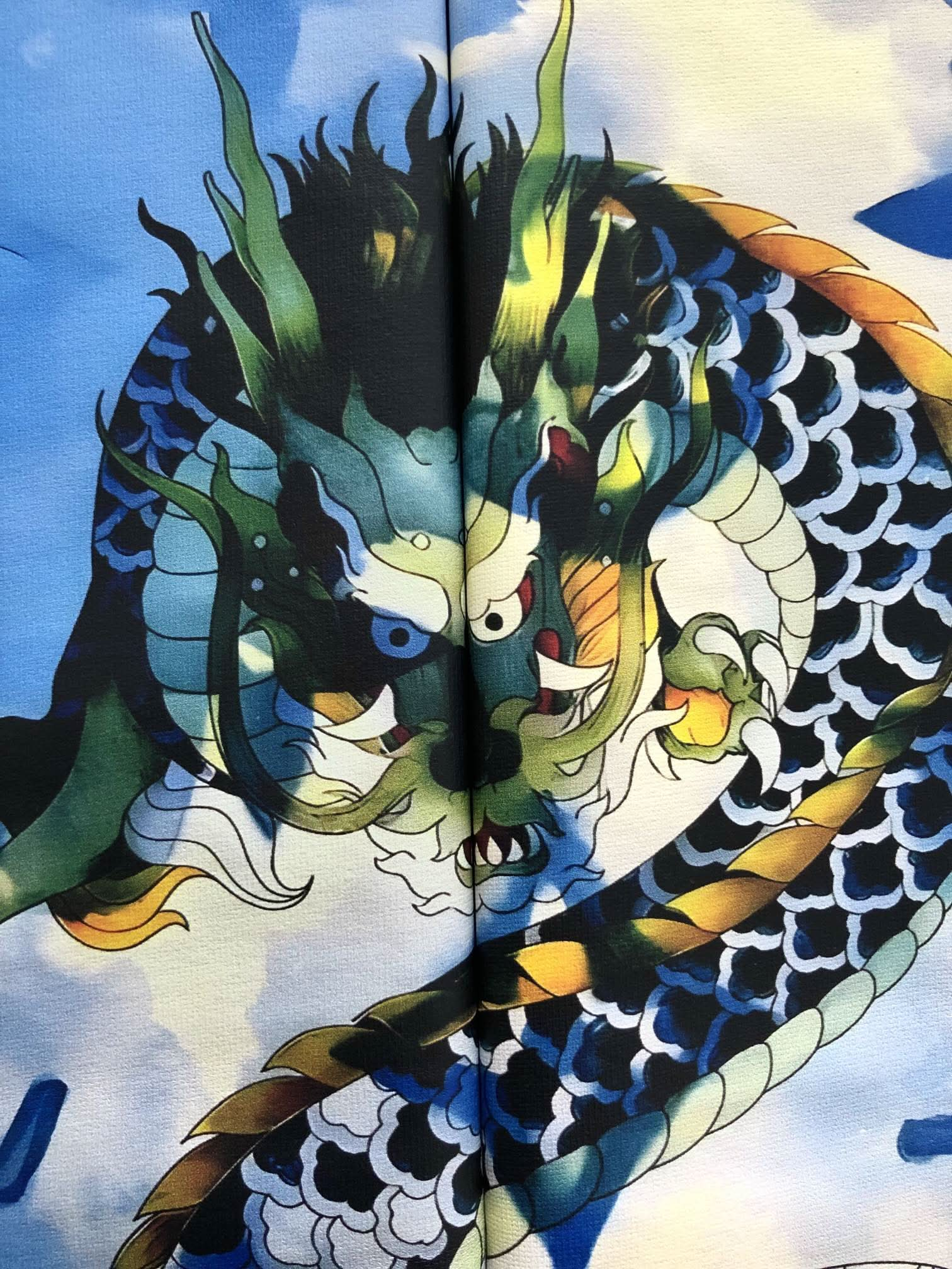 FG-Dragon and cloud print T-shirt - Silhouette Atelier 