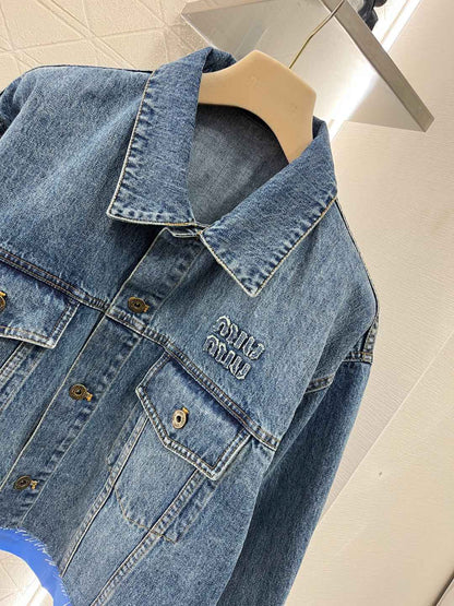 MIU-patchwork denim jacket - Silhouette Atelier 