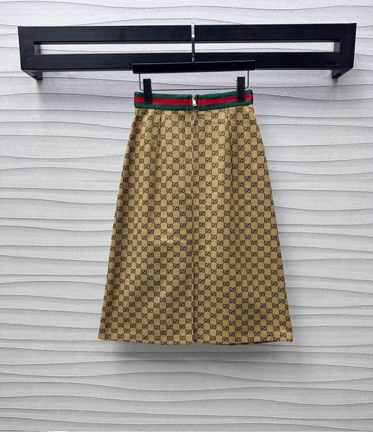 Jacquard high waist skirt