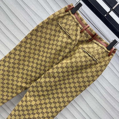 Jacquard straight trousers