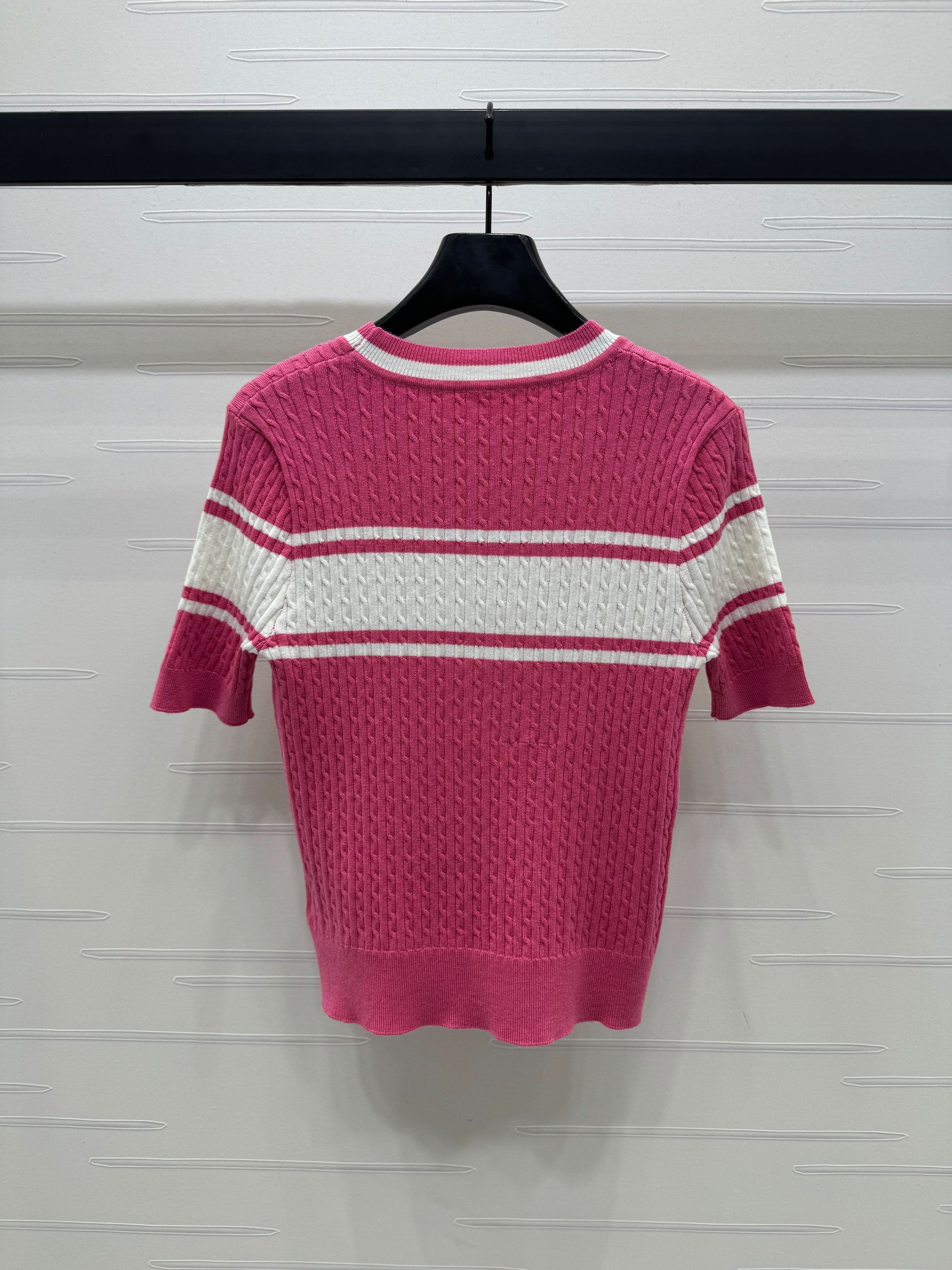 MIU-Color Block Striped Knit Short Sleeve - Silhouette Atelier 