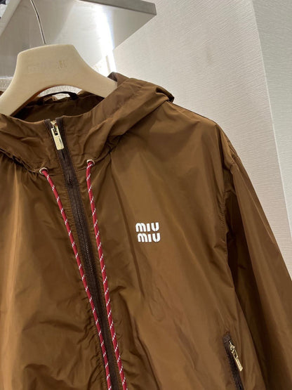 MIU-Hooded Cable-Knit Short Jacket - Silhouette Atelier 