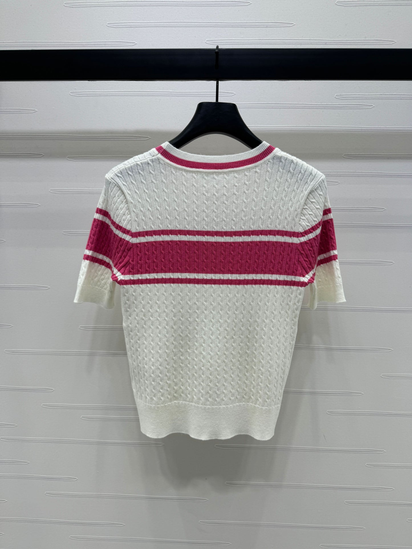 MIU-Color Block Striped Knit Short Sleeve - Silhouette Atelier 