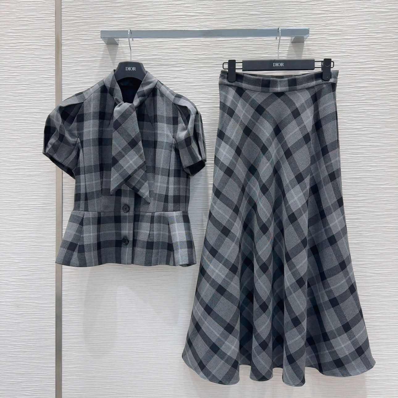 dio-Color Block Checkered Jacket - Silhouette Atelier 