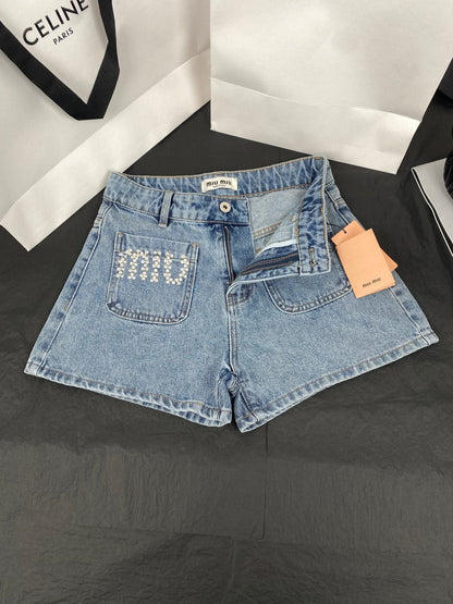 New hot diamond logo denim shorts