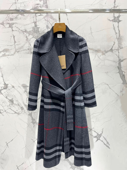 New Plaid Lapel Warm Coat