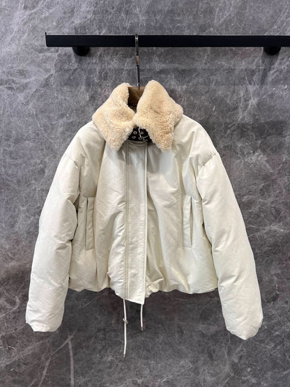 New Shearling Lapel Quilted Jacket - Silhouette Atelier 