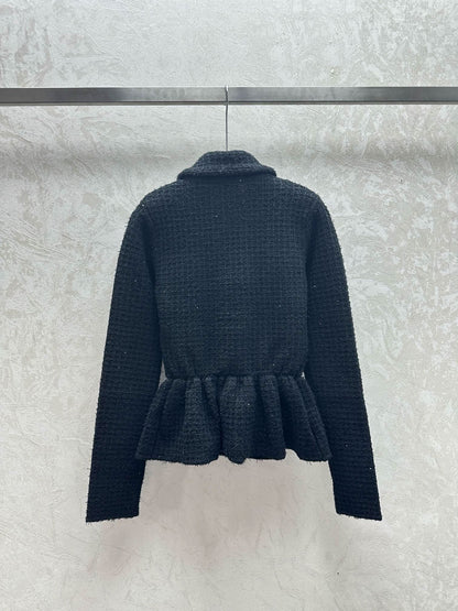 New waist ruffle knitted jacket - Silhouette Atelier 