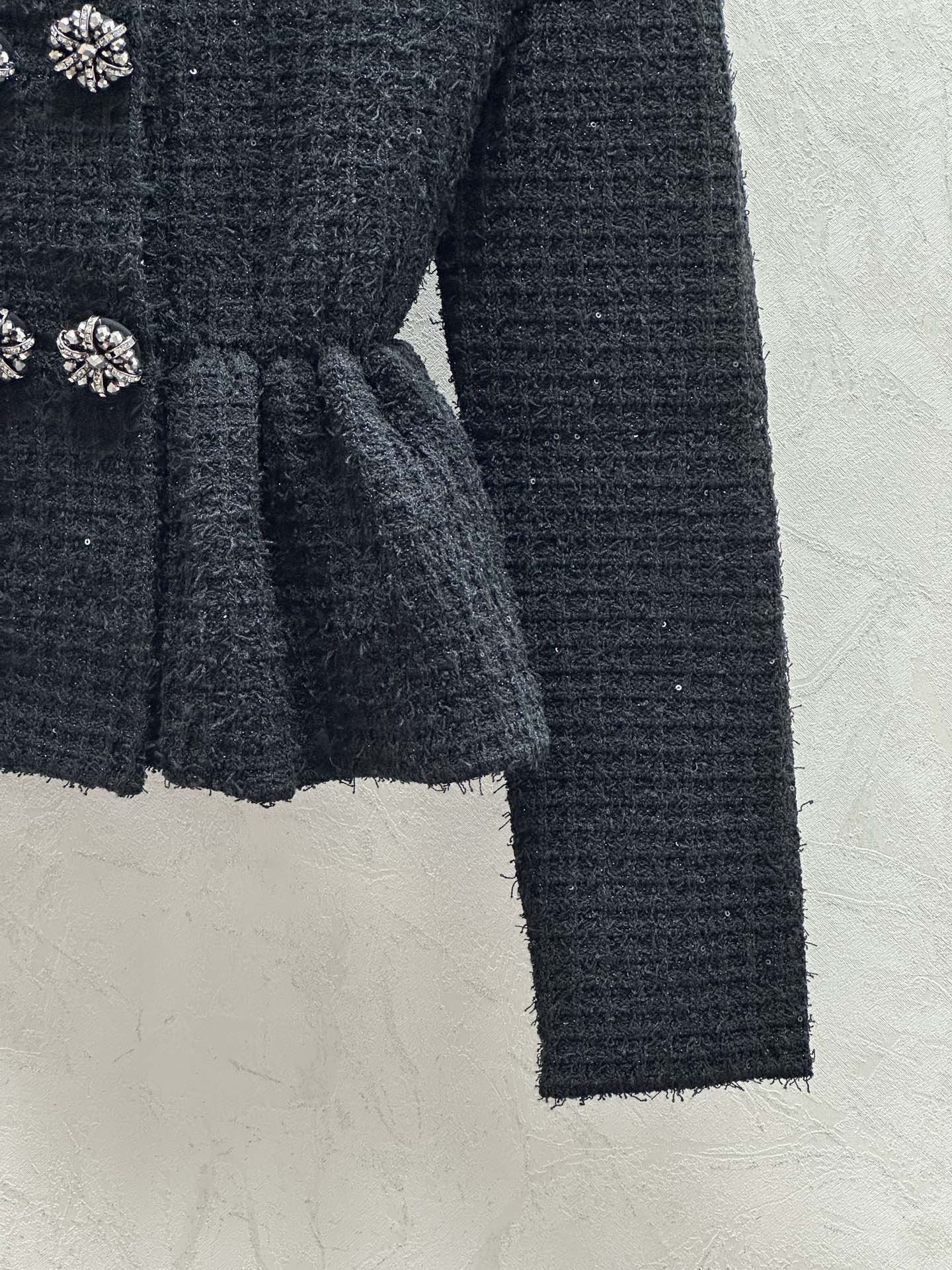 New waist ruffle knitted jacket - Silhouette Atelier 