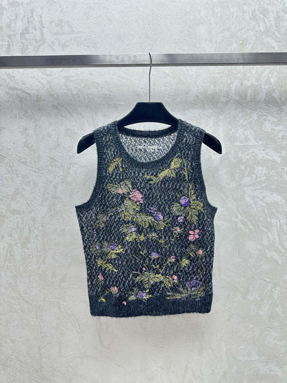 New Embroidered Knitted Vest（Special Offer） - Silhouette Atelier 